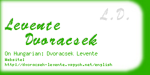 levente dvoracsek business card